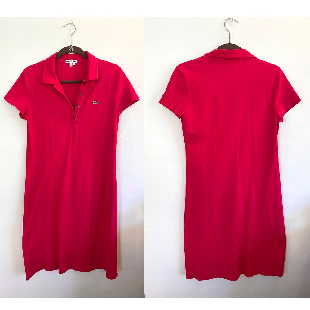 Lacoste Stretch Pique Polo Dress - Raspberry Pink